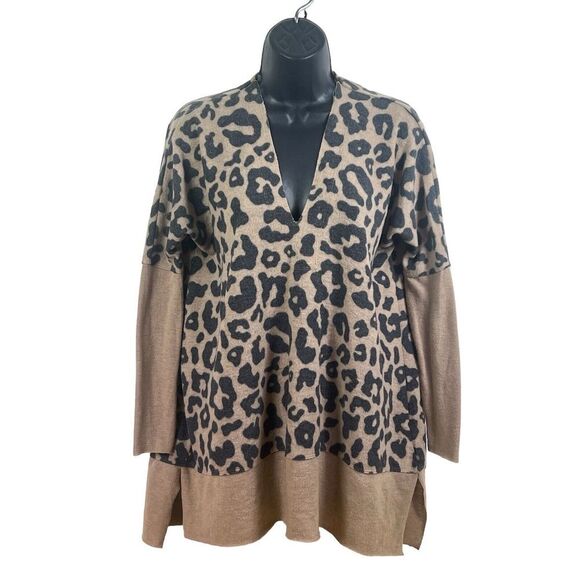 Chance or Fate lagen look tunic sweater oversized sz s animal‎ print - Picture 1 of 6